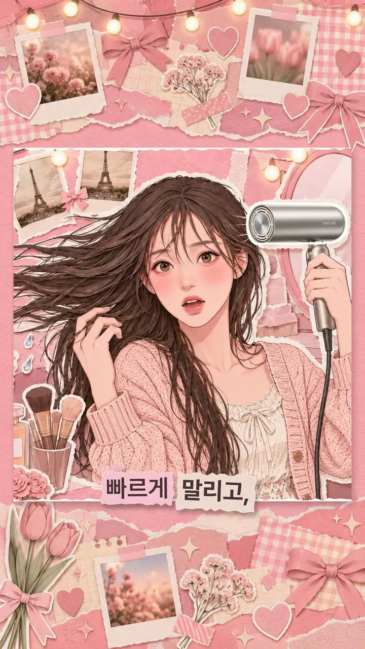헤어 기기 제품 영상 · 세로 한 장면
